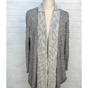 Free People Marled Grey Oversized Asymmetric Long Sleeve Open Cardigan -sz S